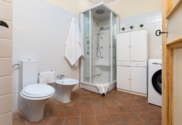 The bathroom with shower n.1 on the ground floor - Antiche Pietre 