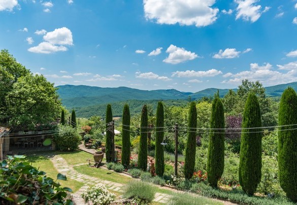 The infinity pool can be reached along a cypress-lined path – Borgo Paradiso