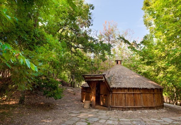 A collection of old farm equipment, and even a charcoal kiln, which has now been adapted as a reading corner – Borgo Paradiso