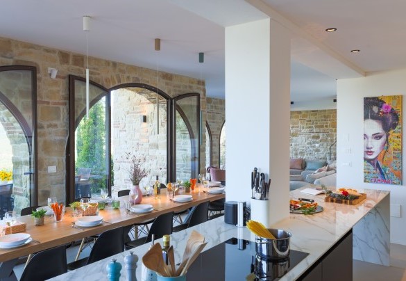 The kitchen and the dining area - Casa dei Fiamminghi