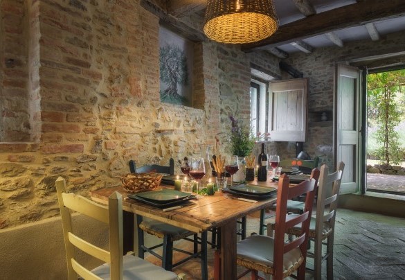 The dining area open space with bedroom n.3, unit 1 - Casa di Pan  