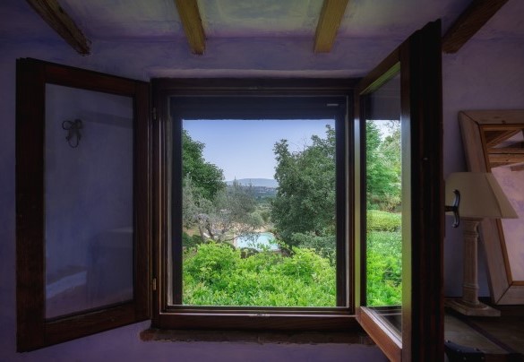  Panoramic view from the window towards the garden - Casa di Pan   