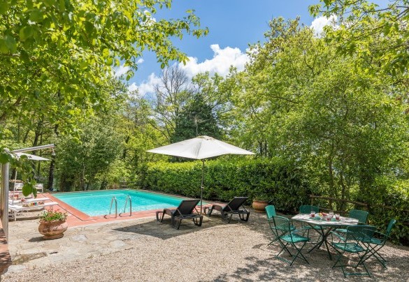 The beautiful swimming pool framed by the suggestive forest - Casa Largnano 