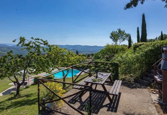 Il parco è occupato per la gran parte dall’uliveto che si allunga dalla piscina lungo la vallata sottostante – Casa Maravilla