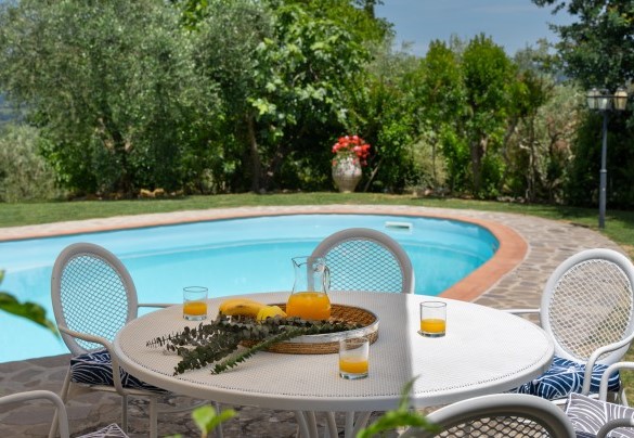 La zona solarium è immersa nella vegetazione rigogliosa che si trova in questa parte di giardino – Casa Paggetti