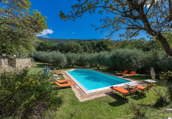 La piscina si adagia su uno terrazzamento inferiore in una posizione riservata - Casa Pippin