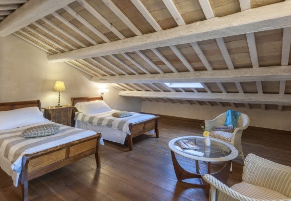Room with 2 single beds in the loft – Casa Sant'Elia