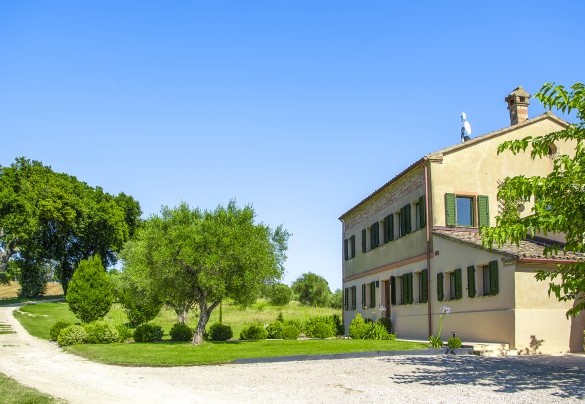 Glimpse of the villa and the garden in front of the main entrance – Casa Sant'Elia