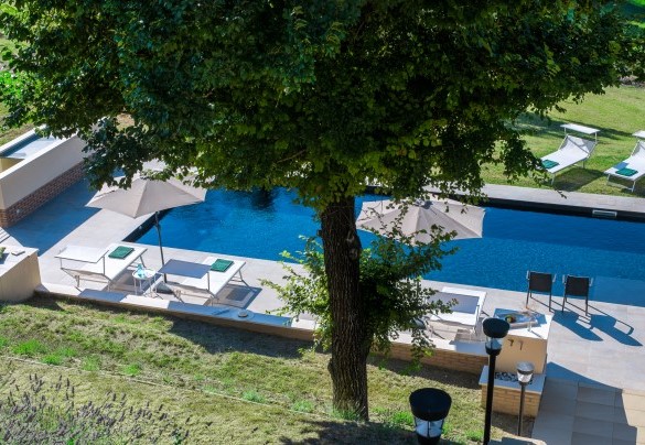 The 5m x 12m pool seen from the villa - Casale Astralis