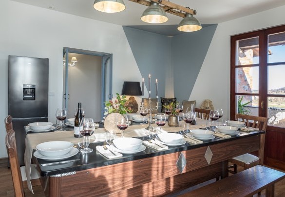 The characteristic dining table inside the kitchen - Casale Bella Vita