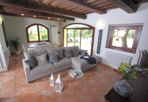 Pool view from the living room  - Casale degli Ulivi