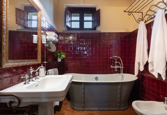 Bagno en suite con vasca al primo piano - Casale dei Girasoli 