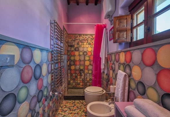 Bagno en suite con doccia al primo piano - Casale dei Girasoli 