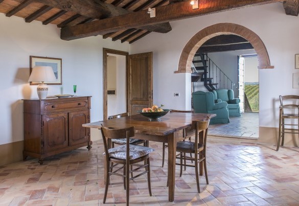 La sala da pranzo al primo piano - Casale Dei