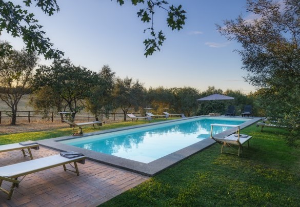 Il solarium in prato misto ospita lettini e ombrelloni - Casale dell’Oasi