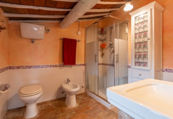 Il bagno en suite con doccia n. 3 - Casale delle Farfalle