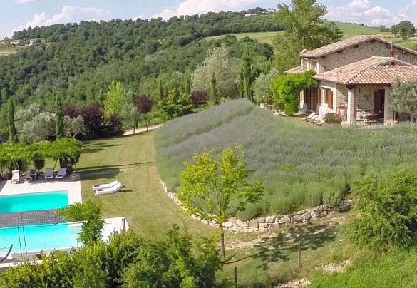 Il bellissimo paesaggio, la casa e la piscina visti dal alto - Casale delle Lavande 
