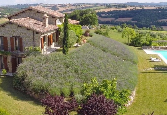 Il bellissimo paesaggio, la casa e la piscina visti dal alto - Casale delle Lavande 