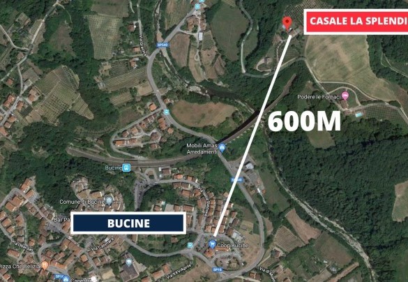 Casale La Splendida - Distanza da Bucine