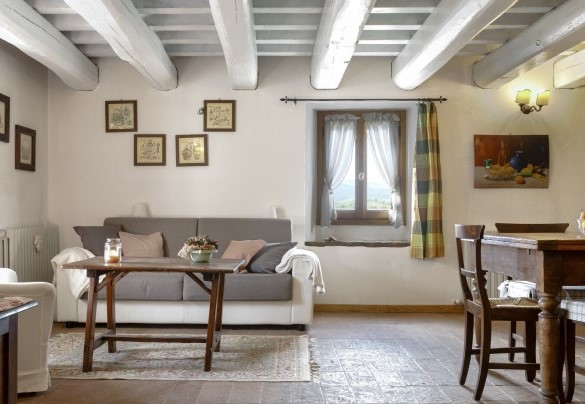 Open plan with dining area and kitchen on the ground floor - Casatorre 