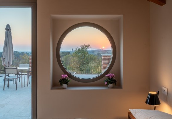 View of the sunset from the terrace- Cascina Buzio