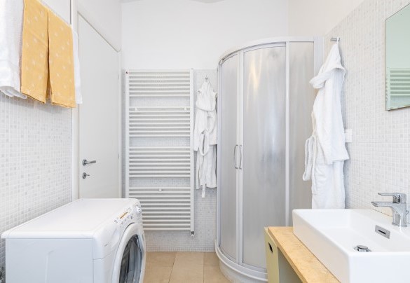 The en-suite bathroom with a shower - Cascina La Valle