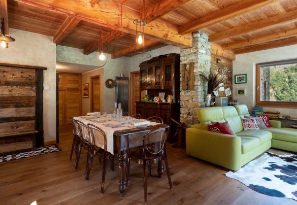 Il legno e la pietra a vista sono gli elementi caratteristici e predominanti - Chalet Walser