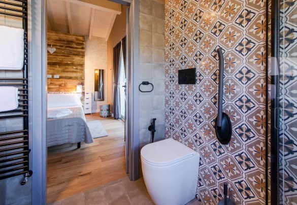Bagno en suite alla camera matrimoniale - Cottage Violapo