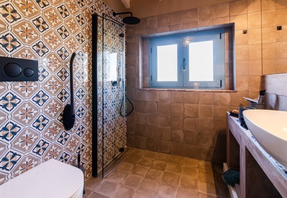 Bagno en suite alla camera matrimoniale - Cottage Violapo