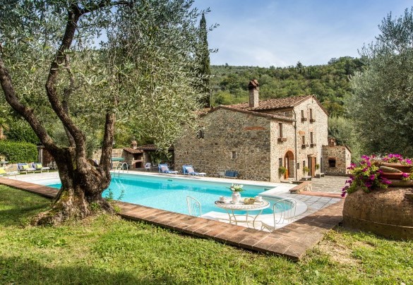 The farmhouse and the pool immersed in the park of olive and cypress trees – Dimora La Torre di Bussotto 