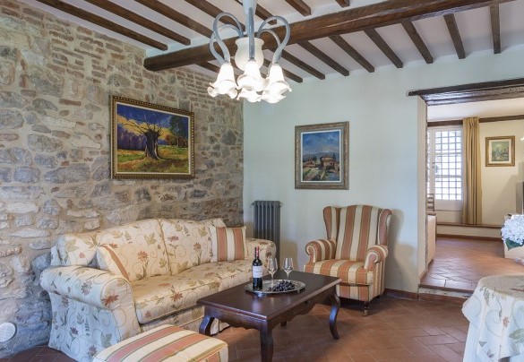 Angolo salotto al piano terra della casa principale - Dimora Rovena 