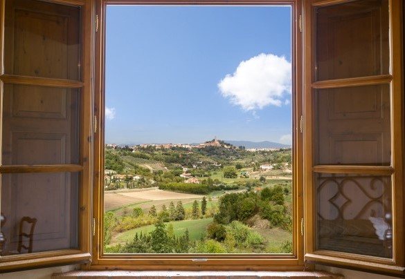 San Miniato dalla finestra della camera n.7 al primo piano. AP3 – Dimora San Germano