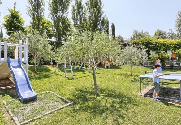 Nell'uliveto della proprietà, accessibile da una scalinata posta nei pressi dell'area parcheggio, è collocato un tavolo da ping pong, altalena e scivolo per bambini – Dimora San Jacopo