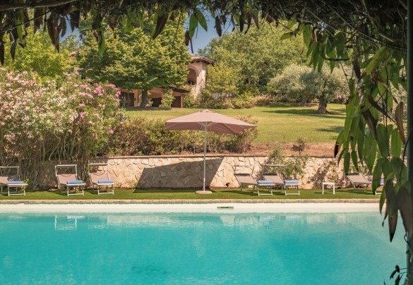 La piscina ha forma rettangolare, con dimensioni di 8 x 16 m - Dolce Collina 