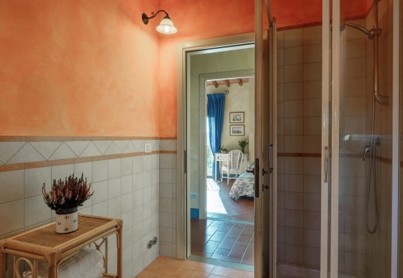 Bathroom with shower on the first floor, Unit B "Il Fienile" - Gli Spilocchi    