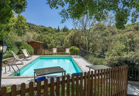 The private pool at only few steps from the Farmhouse surrounded by old olive trees 