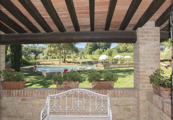 La piscina vista dal portico - Il Molinaccio