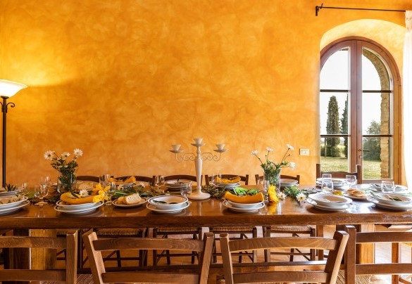 La sala da pranzo al piano terra nel casale A - Il Poderuccio