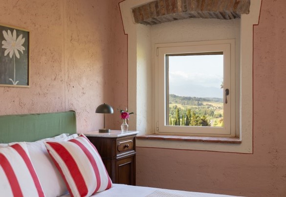 Panoramic view from the window of bedroom no. 5 - Il Poggione