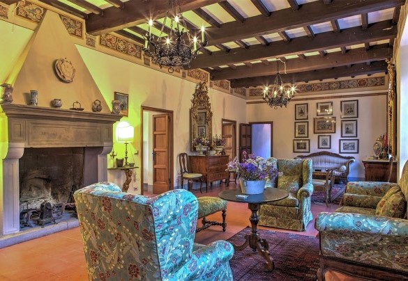The beautiful living room with fireplace - La Martinella 12