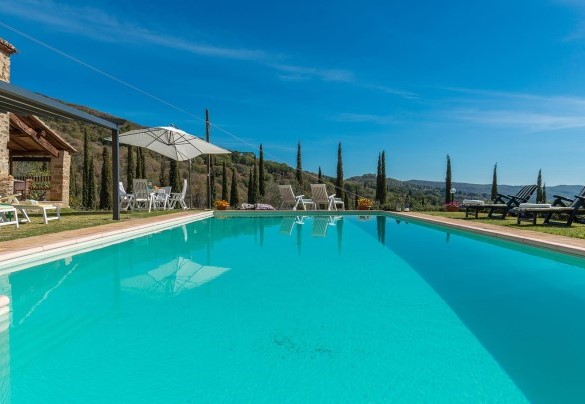 The nice pool with salt purification and the equipped solarium - La Martinella 12