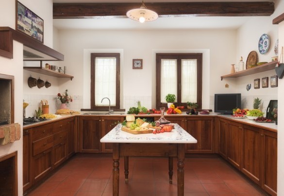 La cucina open con la sala da pranzo - La Panoramica