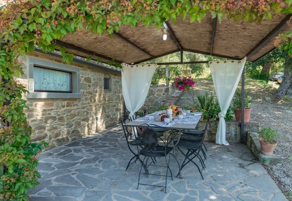 La zona pranzo esterna sotto la pergola - La Torretta  