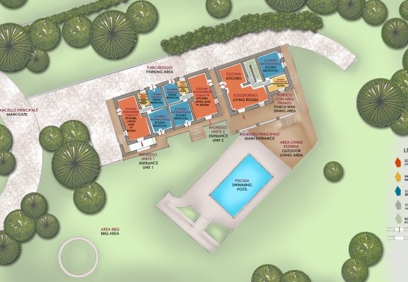 La Vecchia Fonte - casa principale e annesso - piano terra