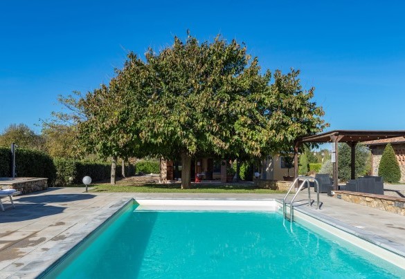 The surrounding paved area is equipped with sunbeds, umbrellas and a solar shower - La Vigna