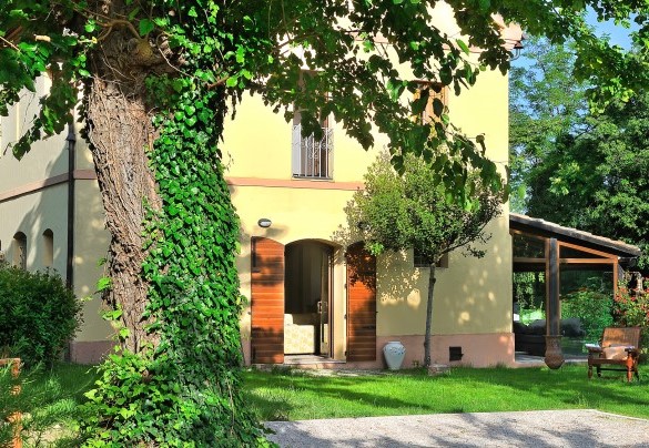 Il giardino con gli alberi di faggio da cui prende il nome- Luce tra i Faggi
