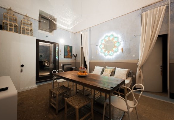 La zona giorno è comunicante con la zona notte e la cucina - Masseria Muto