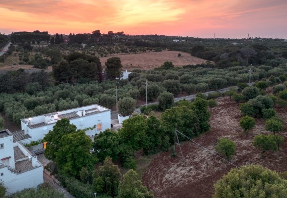 Veduta aerea della villa e del parco – Masseria Profilo