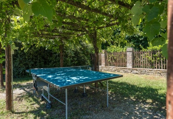 Il tavolo da ping pong ombreggiato dalla pergola - Nonno Fernando