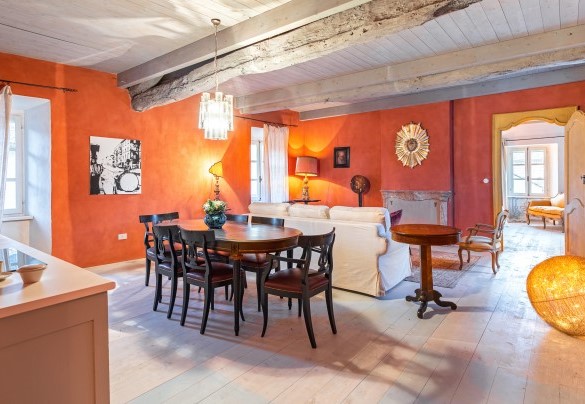 The living at the upper floor with the area equipped for breakfast - Palazzo Pozzobonelli